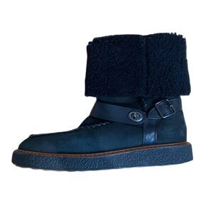 Coach Women's Black and Brown Turnlock Roccasin Sherpa Boots